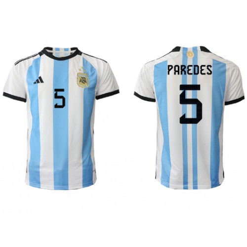 Fotballdrakt Herre Argentina Leandro Paredes #5 Hjemmedrakt VM 2022 Kortermet